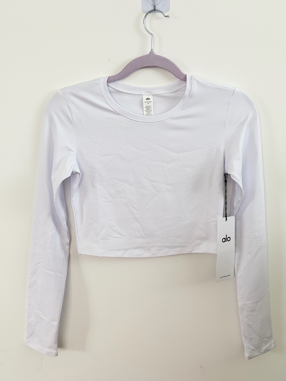 ALO Yoga White Long-Sleeve Crop Top